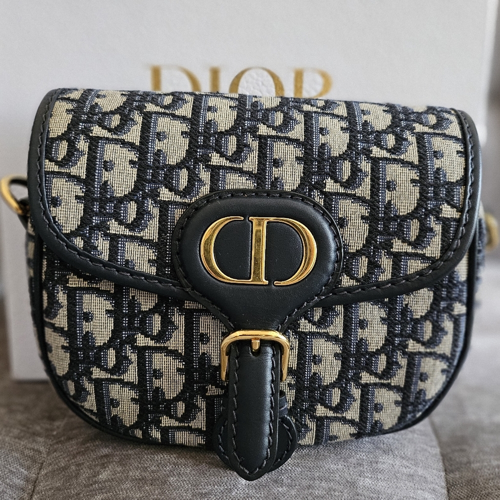 Dior - Small Bobby Bag Oblique Motif Canvas Crossbody Blue